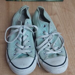 Mint Green Canvas Sneakers Converse All Star Womens 8 Mens 6